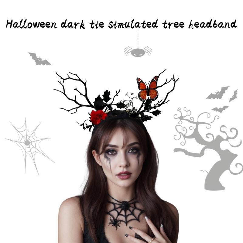 Lovely Flower Tree Branch Hair Hoop Women Girl Photography Makeup Headband for Christmas Halloween Party Headpieces