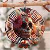 Colorful Skull Wind Spinner Outdoor Garden Decor Infinite Rotation Windmill for Yard Patio Halloween Day of the Dead Festival