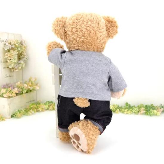 cushu cush Duffy and ShellieMay Costume Set for Plush Includes Long Sleeve Gray and Denim Pants Toys, T-Shirt, T-Shirt, (CDS477S)