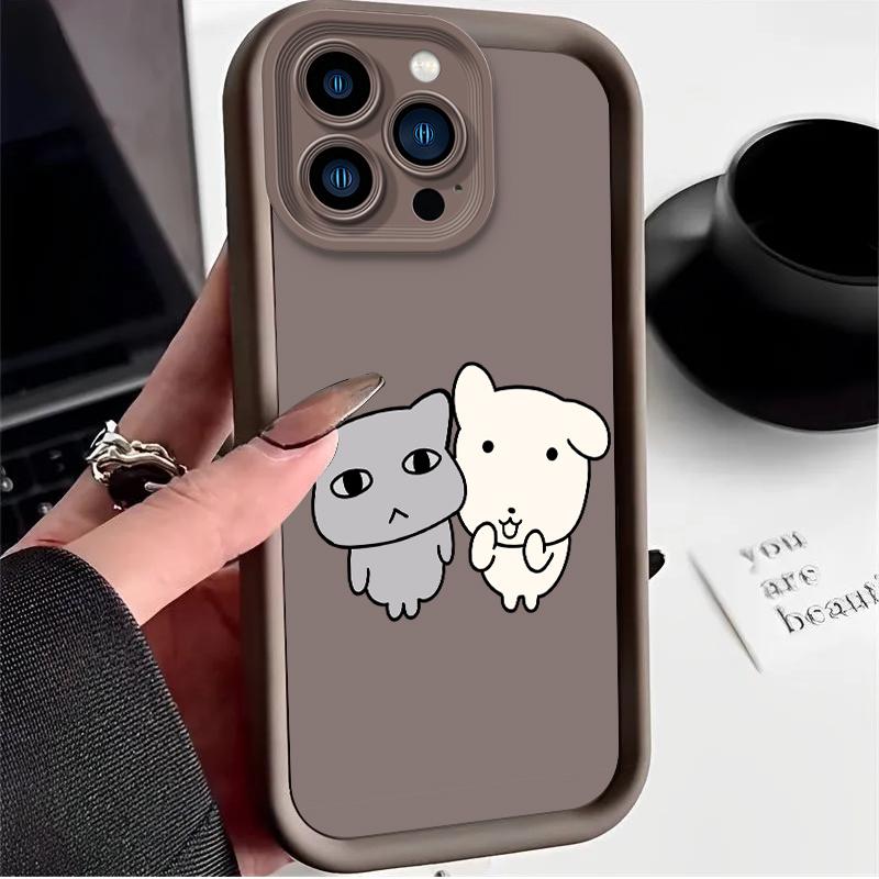 

Excited Ganadi Dog Cartoon Design Print Phone Case for iPhone 17 Air 16 E 15 14 Plus 13 12 Mini 11 Pro Max Silicone Soft Cover iPhone 11