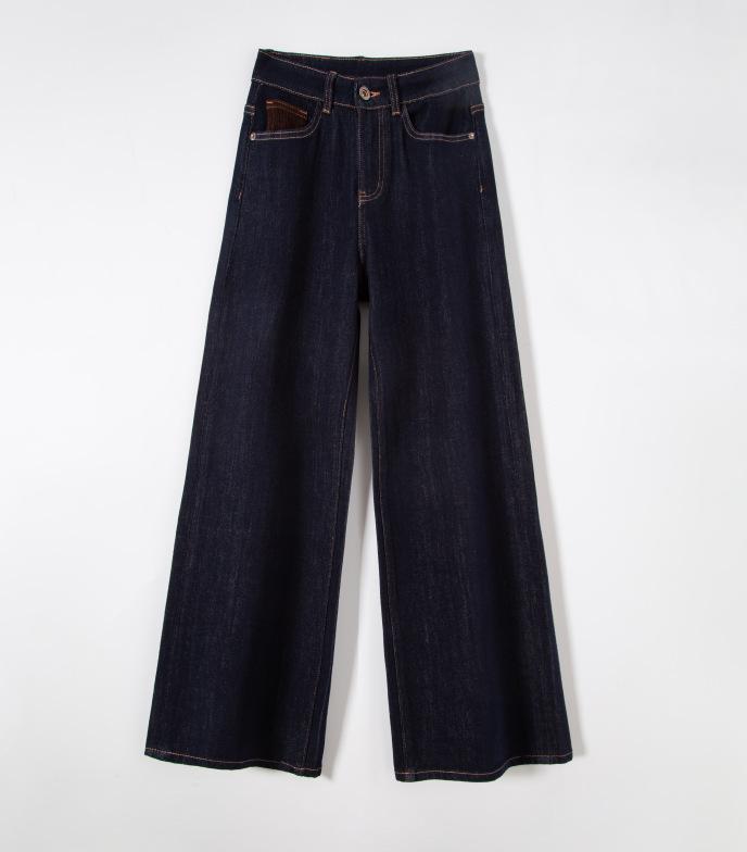 

Women s High-Waisted Elastic Wide-Leg Tencel Jeans - Retro Washed for Spring/Summer 29 [60-65 kg]