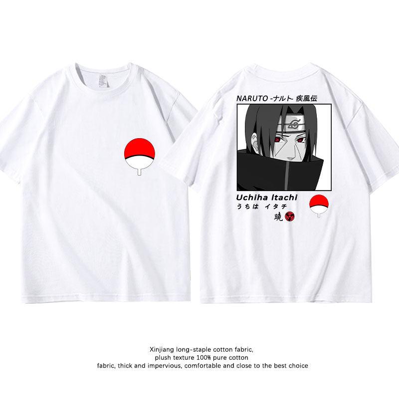 White Childrens Tshirt Naruto Kakashi Naruto Uchiha Itachi Sasuke Pure Cotton Doublesided Printed Parentchild Casual Tshirt