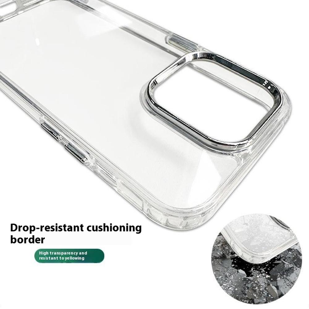Für iPhone 16 Pro Max Hülle TPU+PC Handyhülle Galvanisierter Objektivrahmen