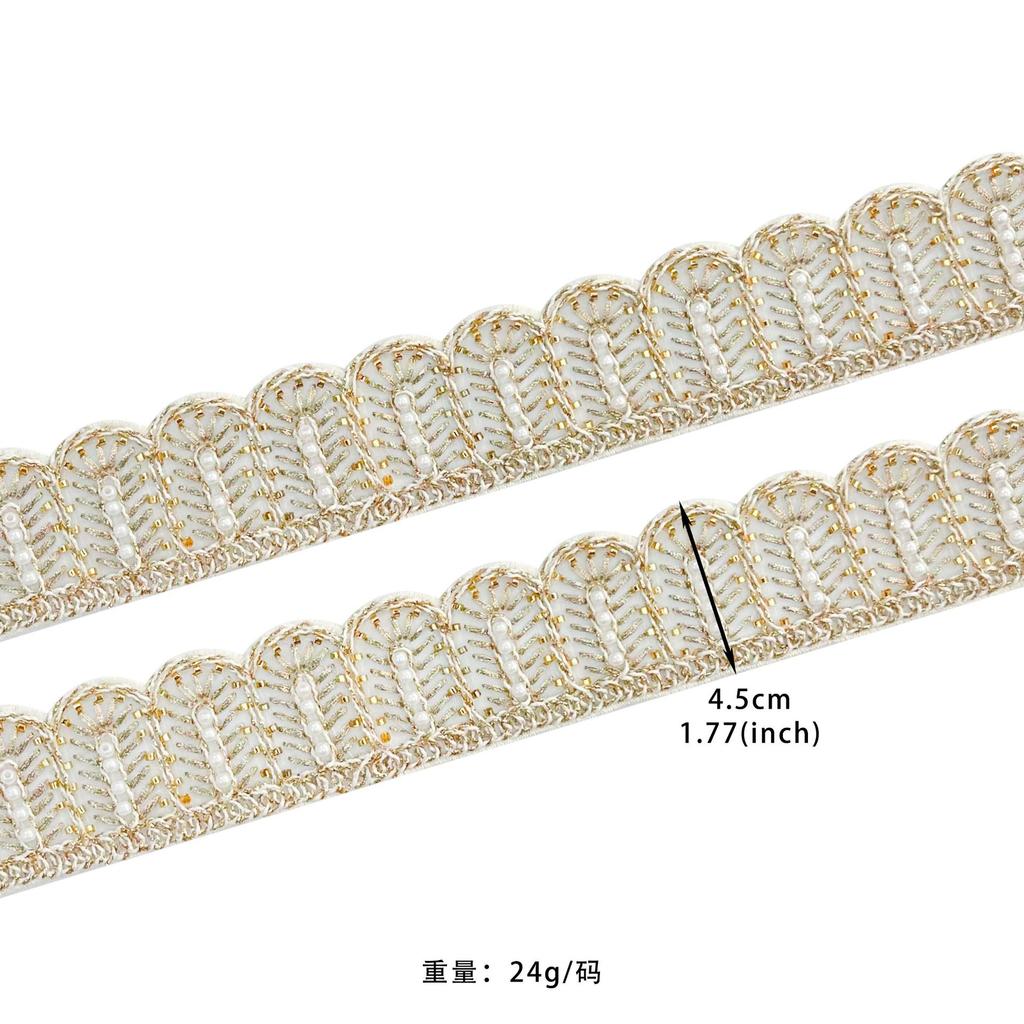 4.5Cm Bead Embroidery Strand Barcode Clothing Belt Dress Home Window Accessories Lace Accessories