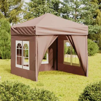 Tenda de Festa Dobrável com Paredes, Vidaxl, Taupe, 2x2 M