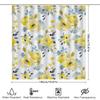 Modern Abstract Bathroom Shower Curtain Decorative Printing Waterproof Fabric For Home Decoration In Navy Blue With Yellow Gold