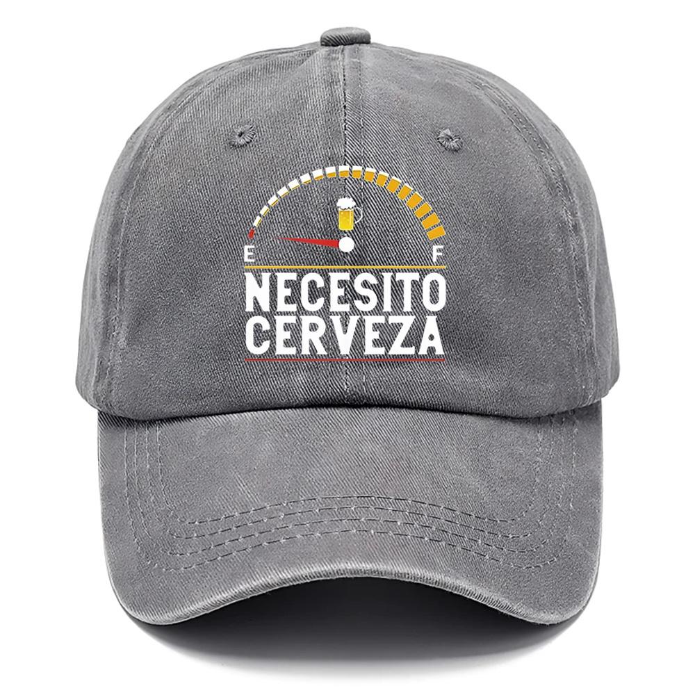 1pc NECESITO CERVEZA Beer Lovers Spanish Phrase Baseball Cap  Adjustable Breathable Unisex Hat with Spanish