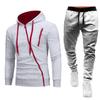 Men's Zip Hoodie Sweatsuit Set with Long Sleeve Top and Pants for Outdoor Sport Casual Wear