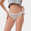 New Colour-Striped Breathable Ribbed Cotton Knickers for Women Comfortable Low-Rise Hot Girl Briefs