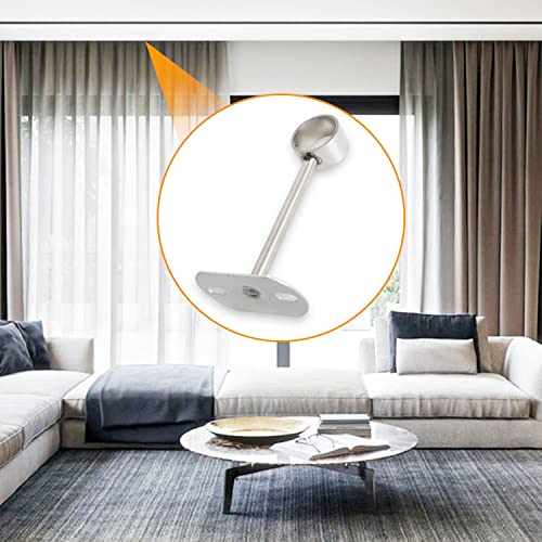 Ohamtes 2-Piece Clothes Rail Mounting Bracket, Shower Curtain Closet Tie Rod Support Frame, Curtain Rod Flange Socket, Handrail Mounting Bracket, 32mm