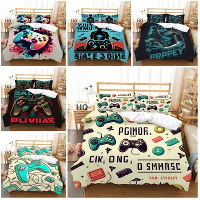 3D Digital Printed Bedding Set Game Machine Pattern Quilt and Pillow Case Set Single/Double Bed Full Size Home Decoration Bedding Set
