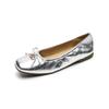 Soft square round head light mouth shoes commuter flat bow single shoes women's spring and summer