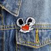 Creative Heart-Shaped Eggshell Drip Oil Brooch for Denim Jackets
