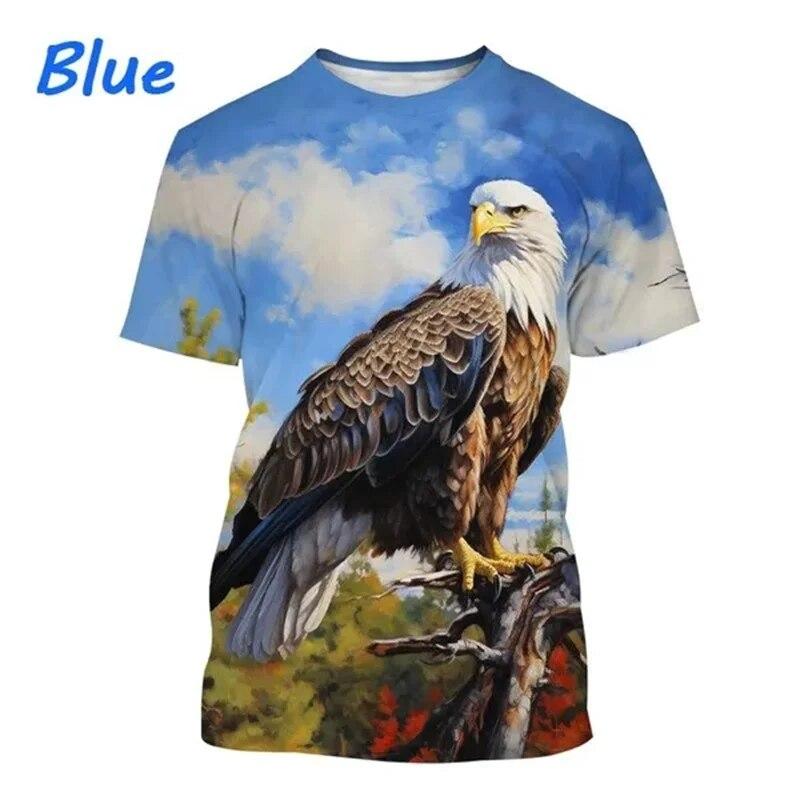 Eagle 3d Printed T-shirt Men's And Women's Fashion Casual Funny Personality Animal Print T-shirt Top Streetwear Loose Tops Tees