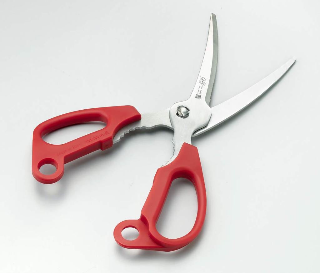 Green Bell Stainless Steel Kitchen Scissors Red Made in Japan All Islands 22cm Pull-Cut SJ-K120