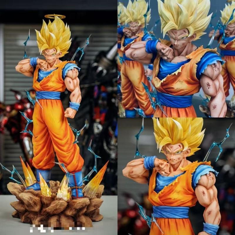 Dragon Ball Z Son Goku Ssj2 Figure Led Base Super Saiyan 2 Goku Pvc Action Figures 33cm/12.2inch Collection Model Toys Durable Gifts