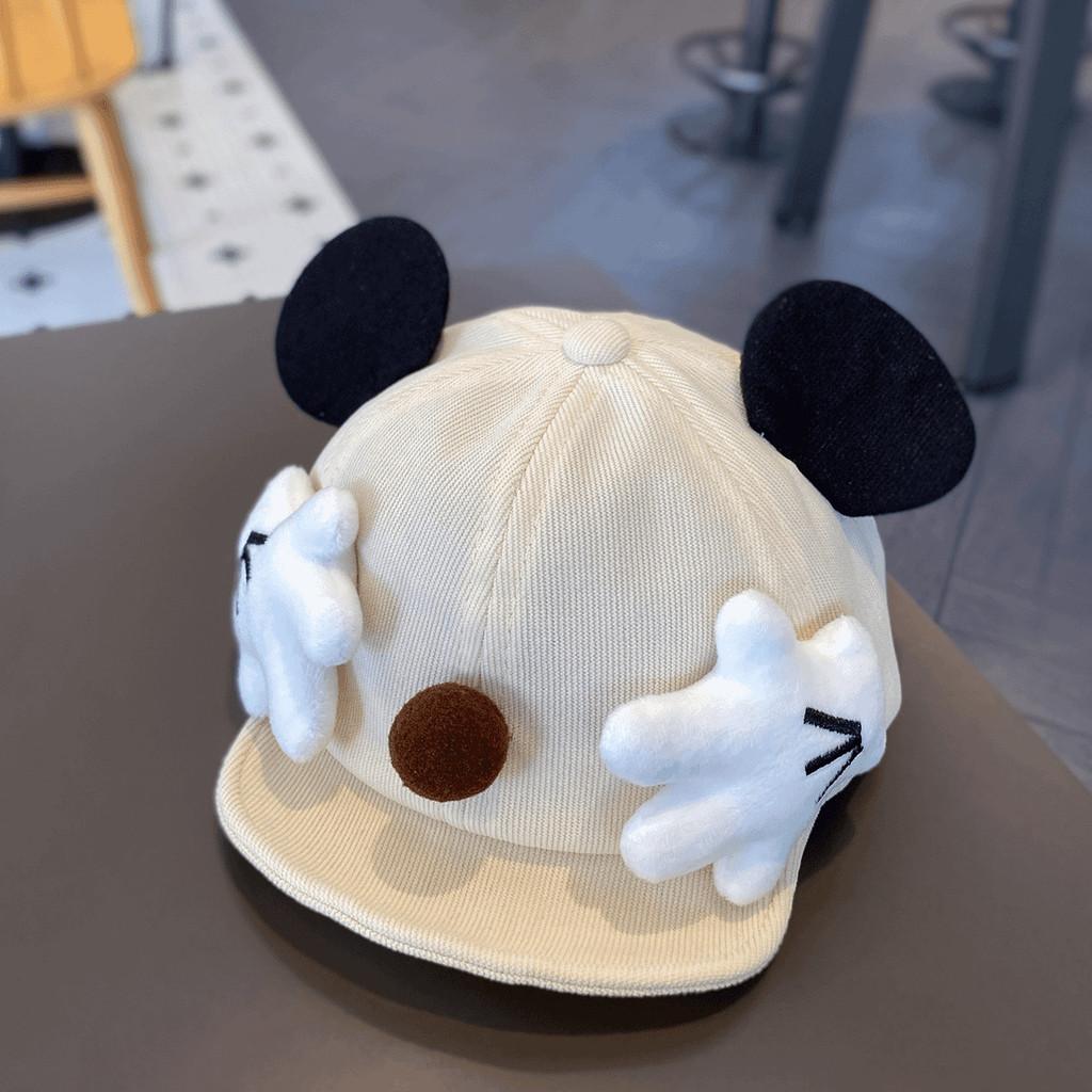 Baby Boy Cartoon Cotton Cap With Breathable Short Brim For Autumn Outdoor Wear