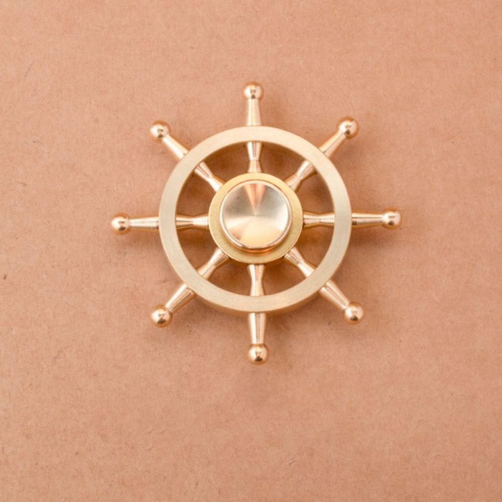Brass Craft Rudder Gyro Ornaments Handmade Hand Finger Spinner Ornaments  Focus Toy
