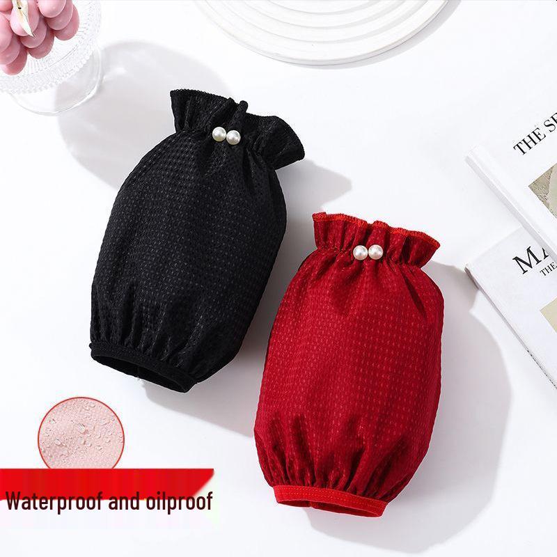 Women's Waterproof Down Jacket with Pearl Anti-Dirty Oversleeves - Autumn/Winter