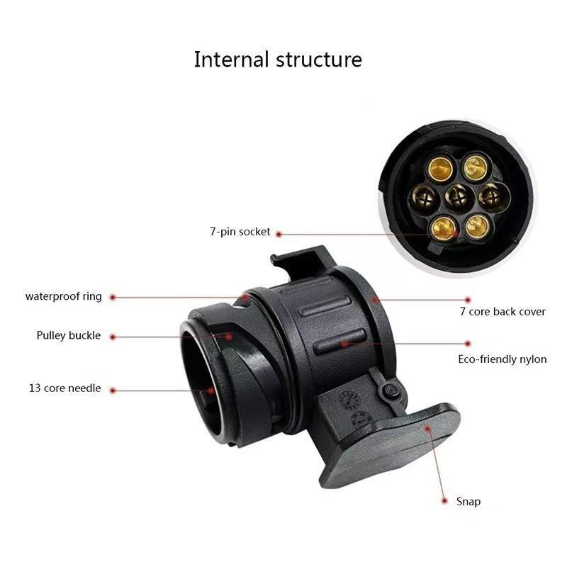 13 To 7 Pin Plug Adapter Durable Trailer Connector 12V Towbar Towing Plugs Socket Adapter Protect Connections A30 Connector