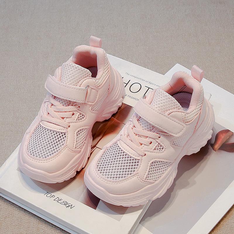 Children's Mesh Sports Shoes 2025 Spring and Autumn New Students Little White Shoes Breathable Middle-aged and Older Boys' Casual Shoes Girls' Mesh