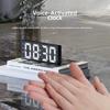 Mirror Display LED Mirror Clock Adjustable Brightness Large Number Digital Alarm Clock USB/Battery Powered Mute Function