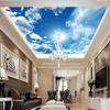 Blue Sky White Cloud Ceiling Wallpaper Living Room Bedroom 3d Sky Wallpaper Ceiling Mural