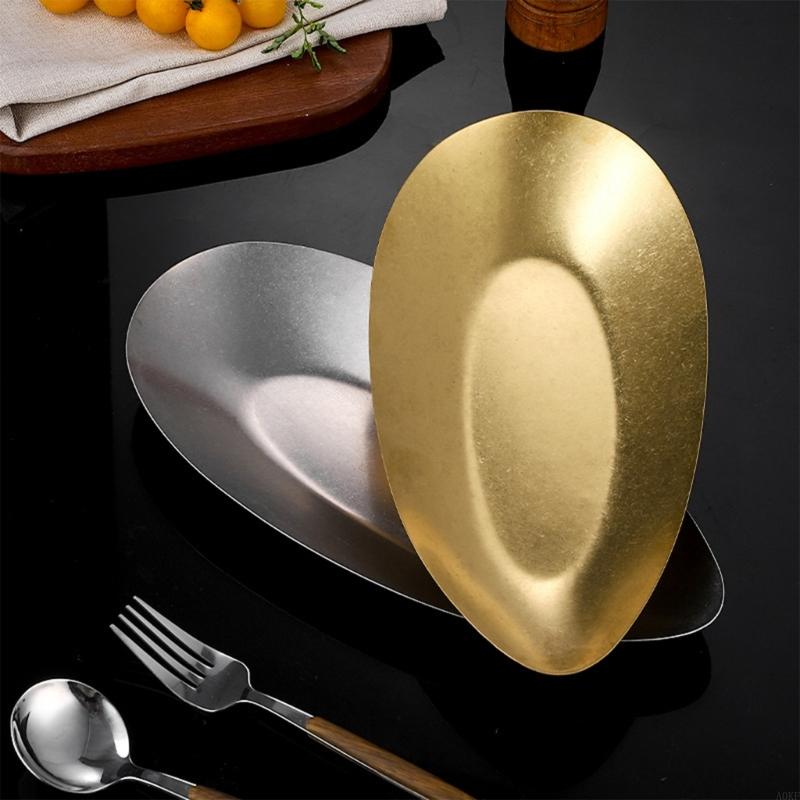 Handgefertigter Look Nichtrostender Stahl Unregelmäßiges Tablett Ungiftig Spülmaschinenfest Servierplatte Für Innen- und Außenbereich Essveranstaltung A0KF