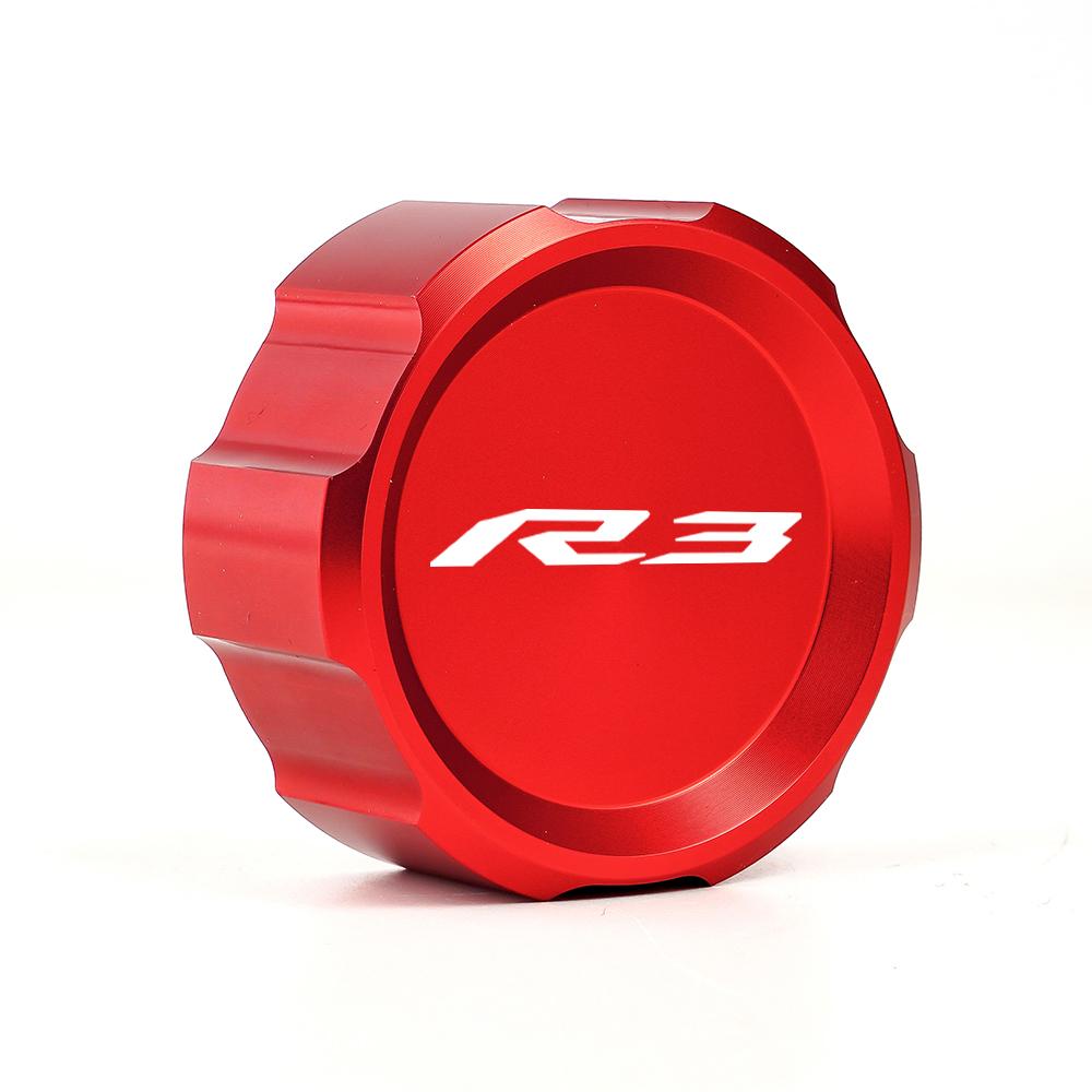 Motorcycle CNC Aluminum Rear Brake Fluid Tank Reservoir Cap Oil Tank Cover for Yamaha YZF R3 2015 -
