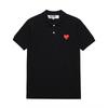 Comme Des Gar Ons Play Red HearT Wappen Polo T shirT Ax T006 051