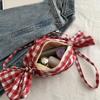 Sweet Candy Bag Cloth Candy Bag Grid Cute Printed Shoulder Bag Lightweight Large Capacity Red Plaid Crossbody Bag Student
