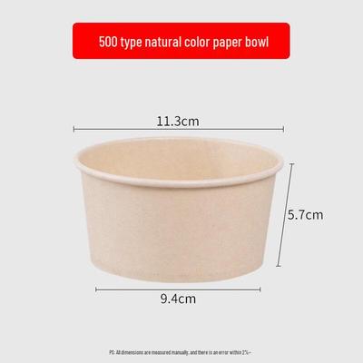 ZISIZ Disposable Natural Kraft Paper Bowls