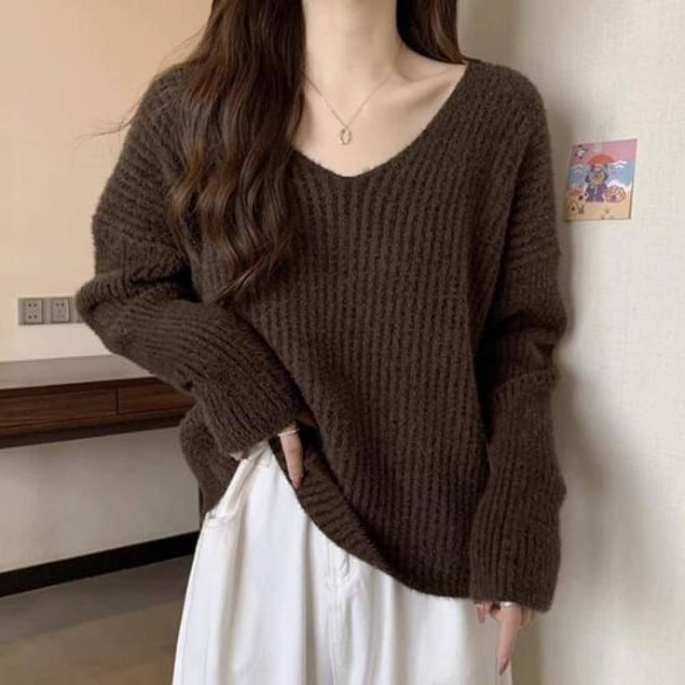 NaVaVa V Neck Long sleeVe Knit Sweater Nk3402
