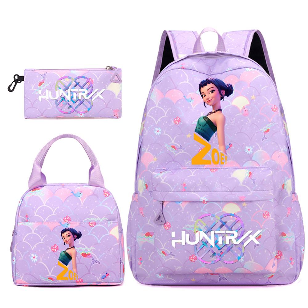 3Pcs/set Cute Kpop Printed Backpack Handbag Pencil Case for Teenger Student Girl Boy Schoolbag Kid Bookbag Large Capacity Travel Bag Gift Mochila