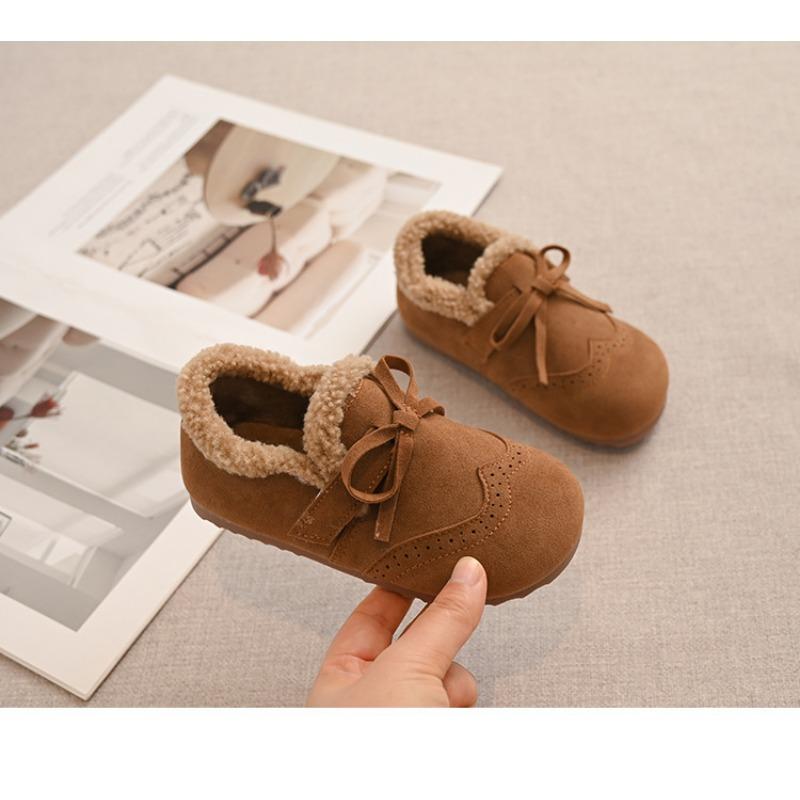Kids Korean Style Fleece Lined Winter Shoes For Boys And Girls