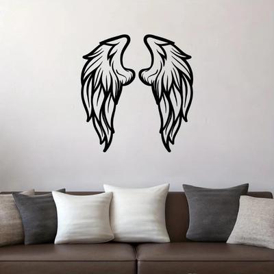 2pcs Large Metal Angel Wings Wall Sculpture Set - Elegant Indoor/Outdoor Home Decor