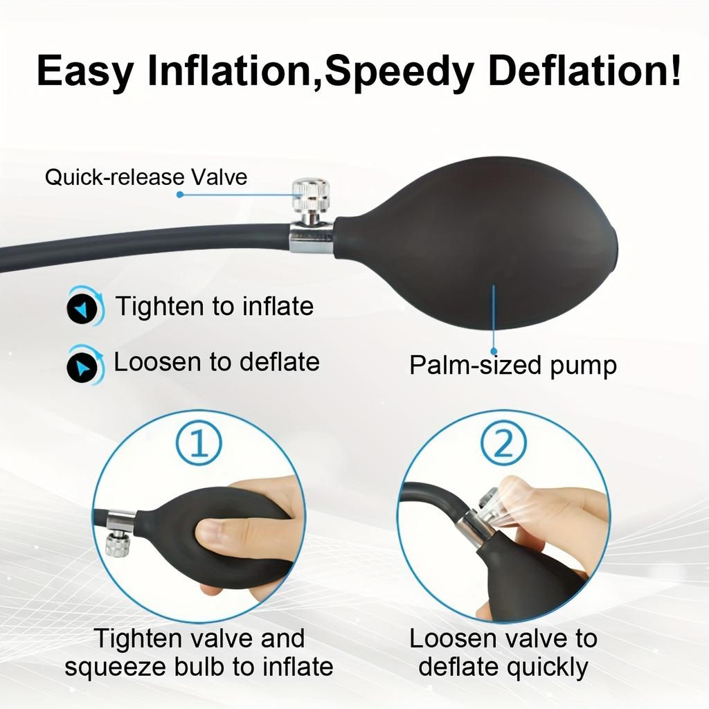 Men's Sexy Inflatable Silicone High Stretch Anal Plugs, Comfy Safe Easy To Clean Pull Out Design Adult's Flirting Toys For Men's Pleasure