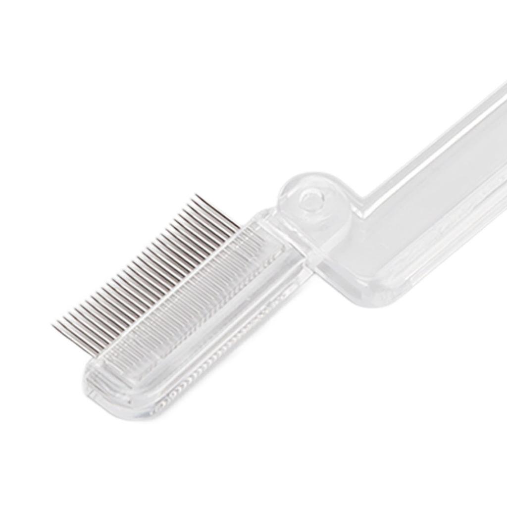 Eyelash Comb Foldable Stainless Steel Teeth Mascara Applicator Eyebrow Grooming Brush 2pcs