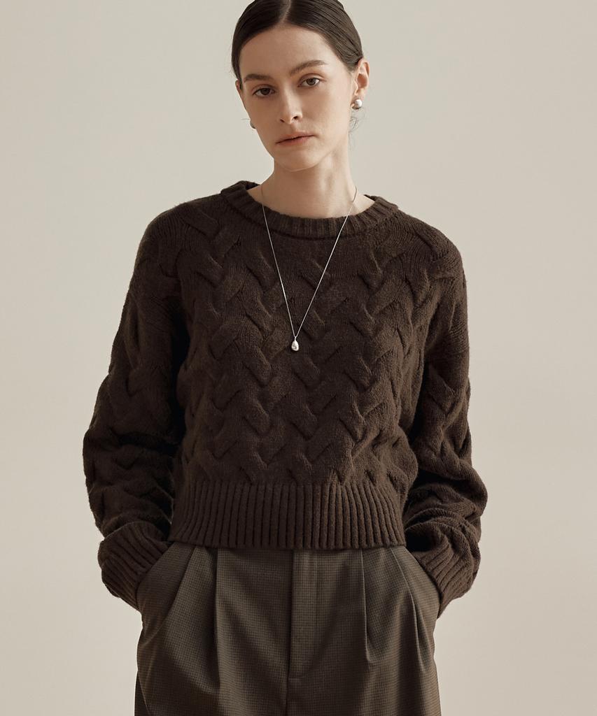 ZEROSTREET [2 Colors] Lezero Lattice Twist Sweater