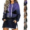 Women's Fashionable Casual Long-sleeved Halloween Print Hooded Pullover Hoodie Top