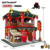 Retro City Street Street View Architecture House Building Blocks Style Silk Shop Assembled Series Brick Toys Gifts