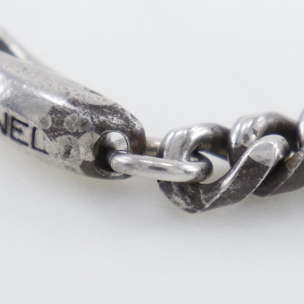 CHANEL Logo COCO Mark Necklace metallic 50g Women Used