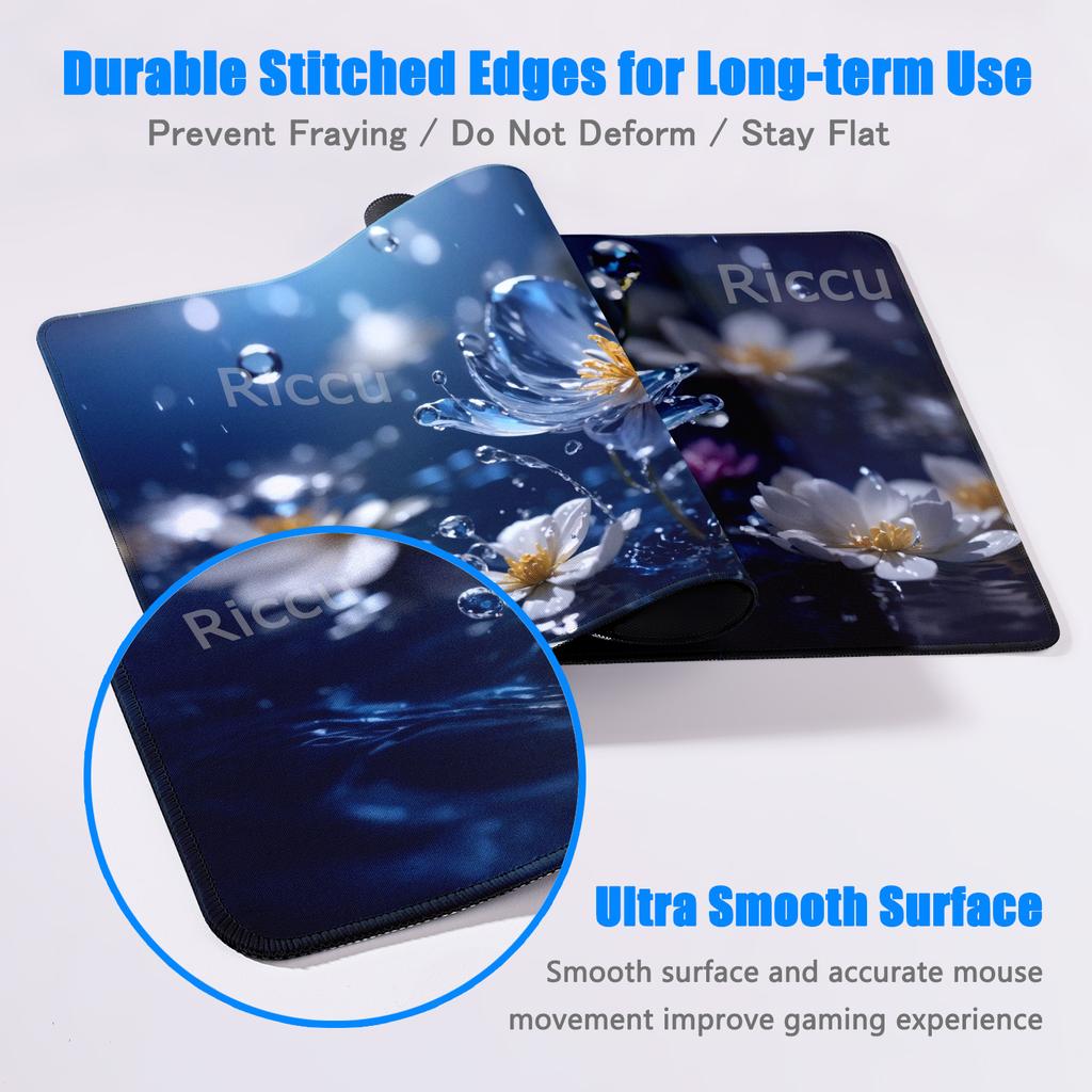 PC peripherals Anime vivid glass flower Mouse pad Desk XXL 400x800x2mm Gamer Keyboard Laptop Carpet Esports Non-slip rubber mat