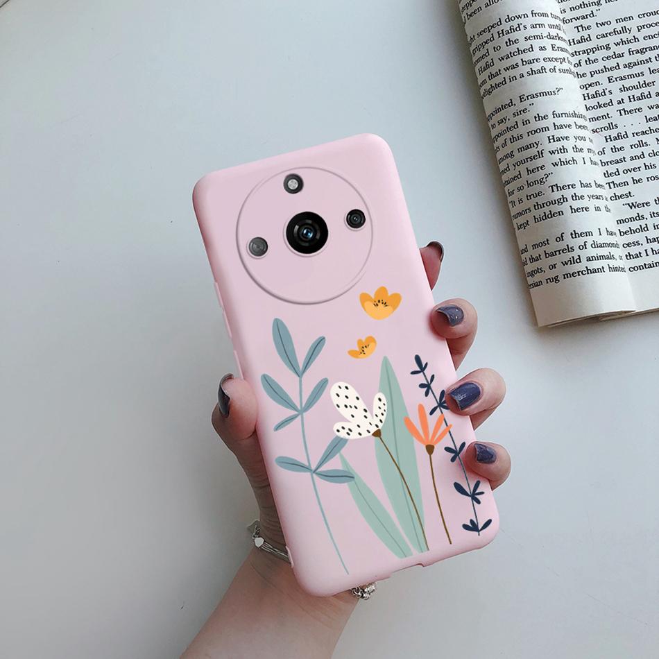 For Realme 11 Pro Plus Case Flower Girl Heart Cute Phone Case Back Cover For Realme 11 11Pro+ 5G Silicone Protection Bumper Capa