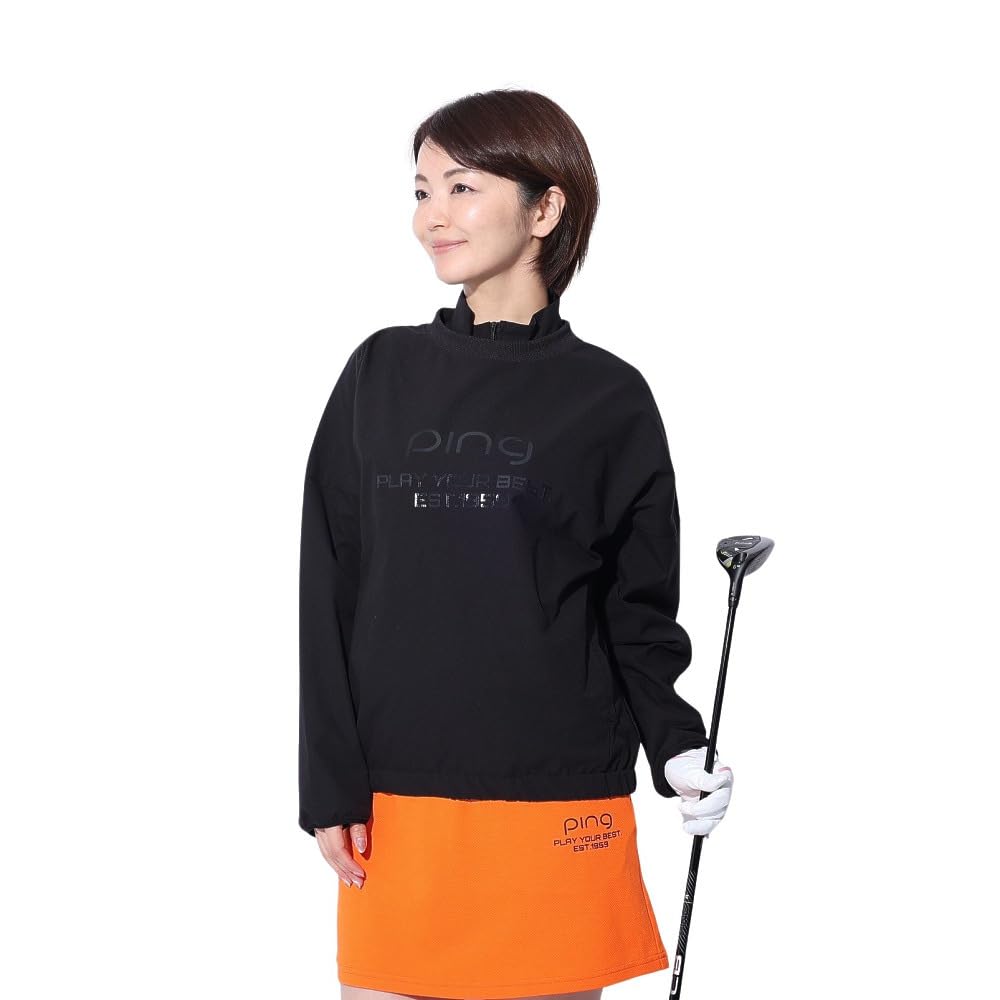 

2WAY full zip blouson antibacterial and Golf outerwear LL [Pin Apparel] Women s (removable sleeves, deodorizing) / / 622-4120200 010_Black