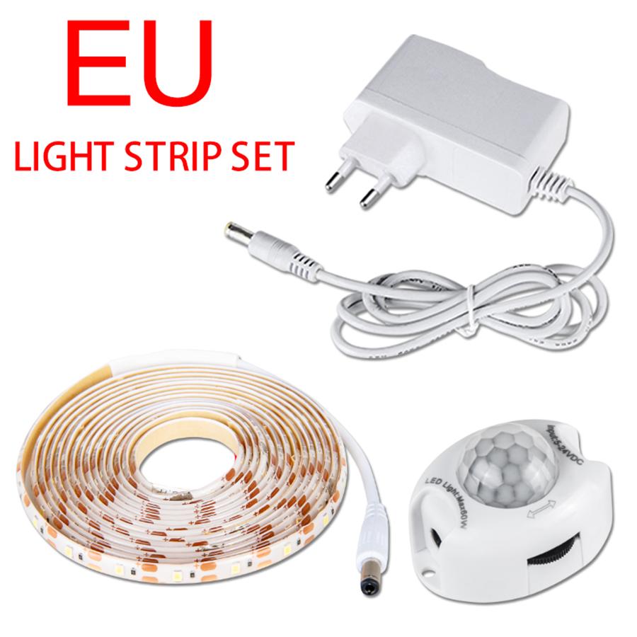 12V PIR Motion Sensor LED Strip Lights Auto On/Off Stair Wardrobe Closet Kitchen Backlight 1M-5M Human Infrared Sensing LED Tape