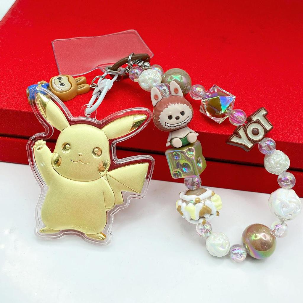 2026 Year of the Horse Wealth Charm Cute Gold Phone and Bag Lanyard with Cartoon Sticker Gift