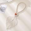 No Drill Curtain Holder Braided Leaf Tieback Boho Cotton Rope Holder