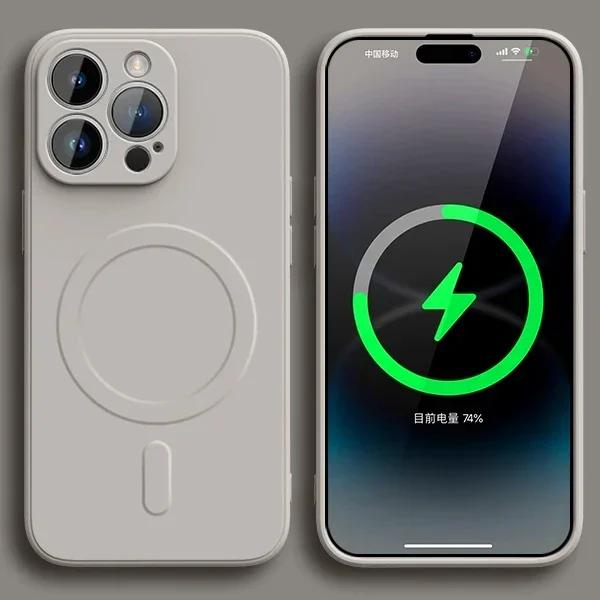 Flüssigsilikon Original Hülle Für iPhone 15 16 14 Plus 13 12 Mini 11 Pro Max X XR XS Für Magsafe Magnetisch Stoßfest Weiche Abdeckung