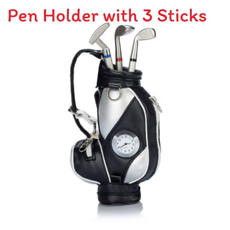 Golf Ball Shape Pen Holder With Zinc Alloy Material For Office Desk Decor And Gift